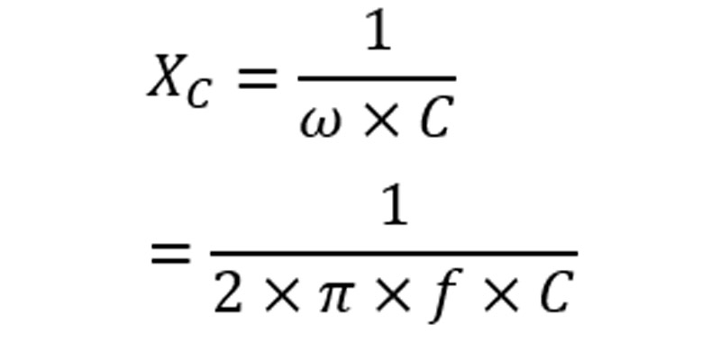 XC: Capacitor Reactance (Ohm)